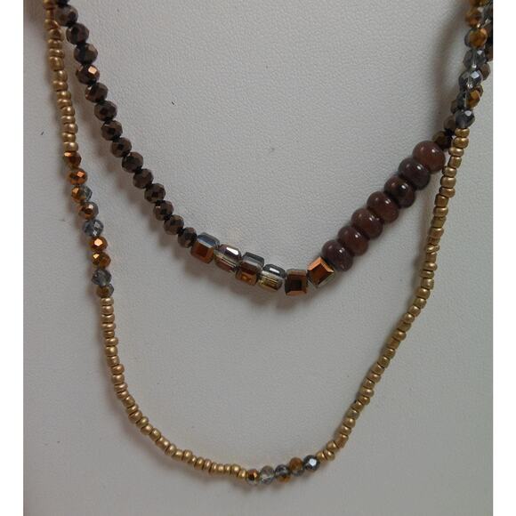 Gorgeous Handmade AB Crystal Necklace with Adjustable 2-Strand Design - Picture 2 of 6
